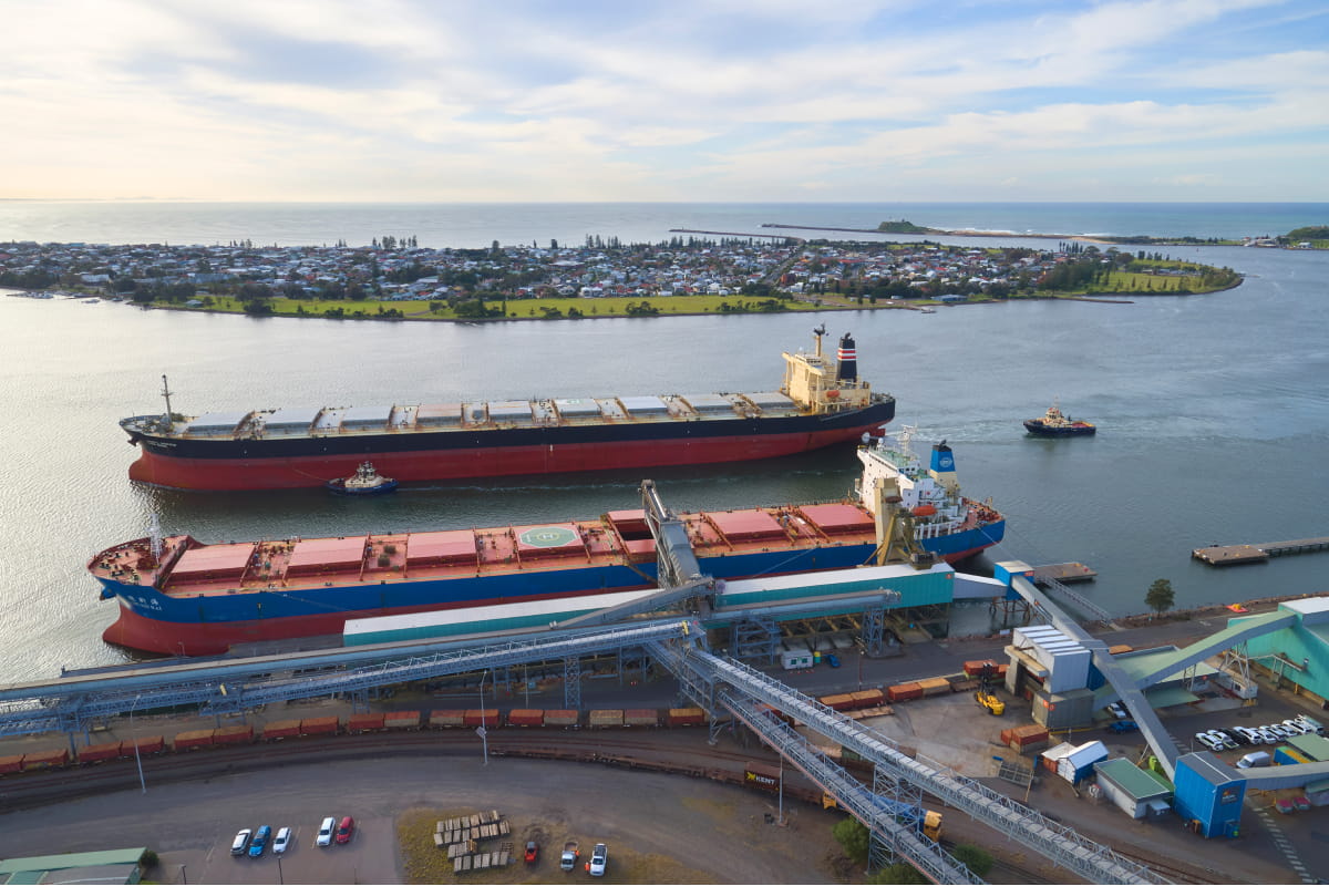 two-ships-aurizon-port-services-newcastle